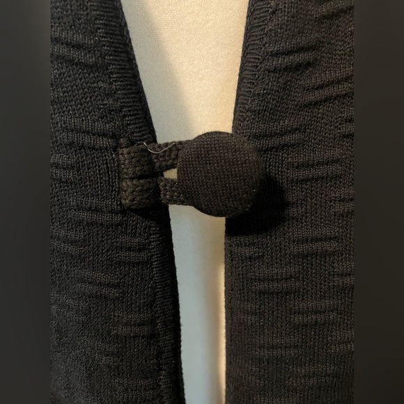 Donna White Coats Single Button Floral Hand Painted Knit Duster Cardigan-M - Picture 5 of 7